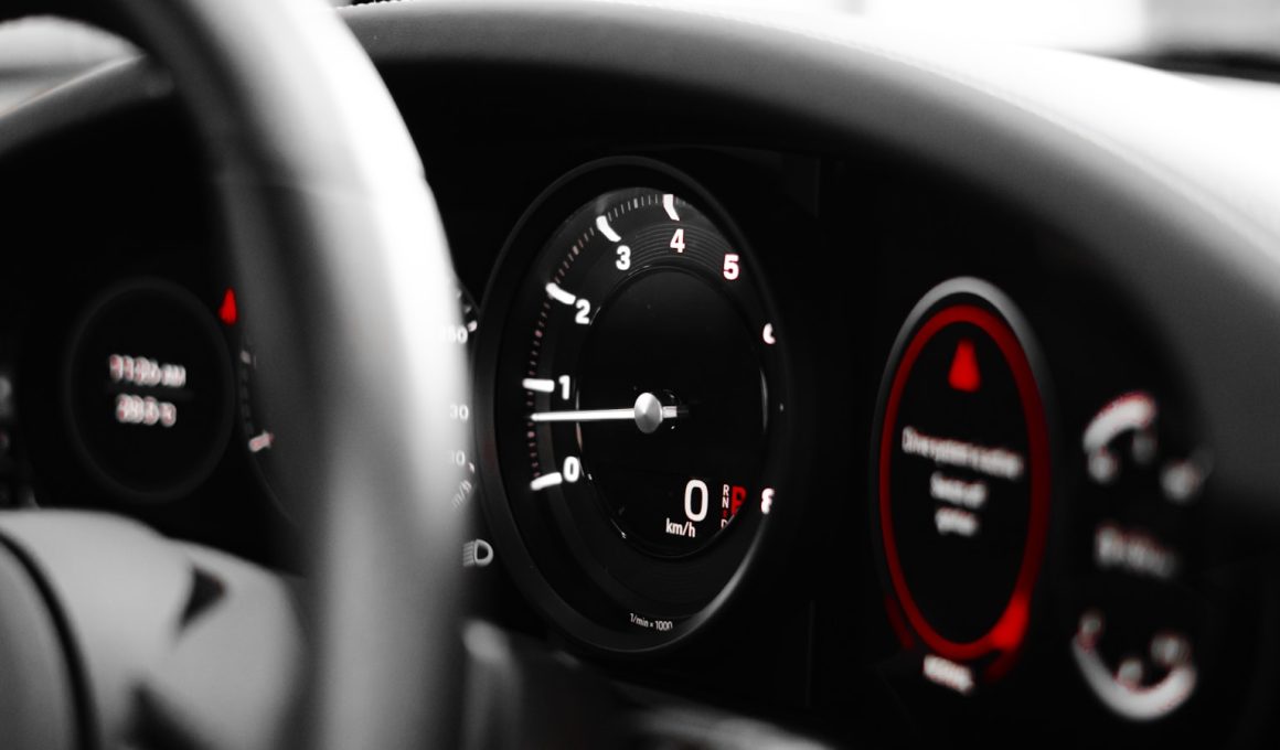 a close up of a car dashboard