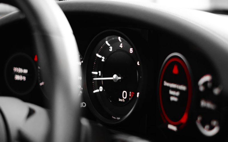 a close up of a car dashboard