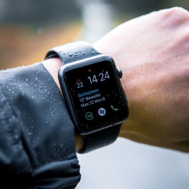 person wearing Apple Watch at 14:24