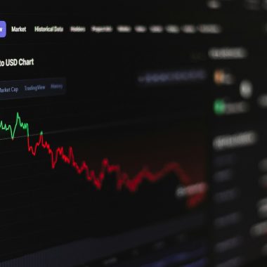 a computer screen displaying a stock market chart