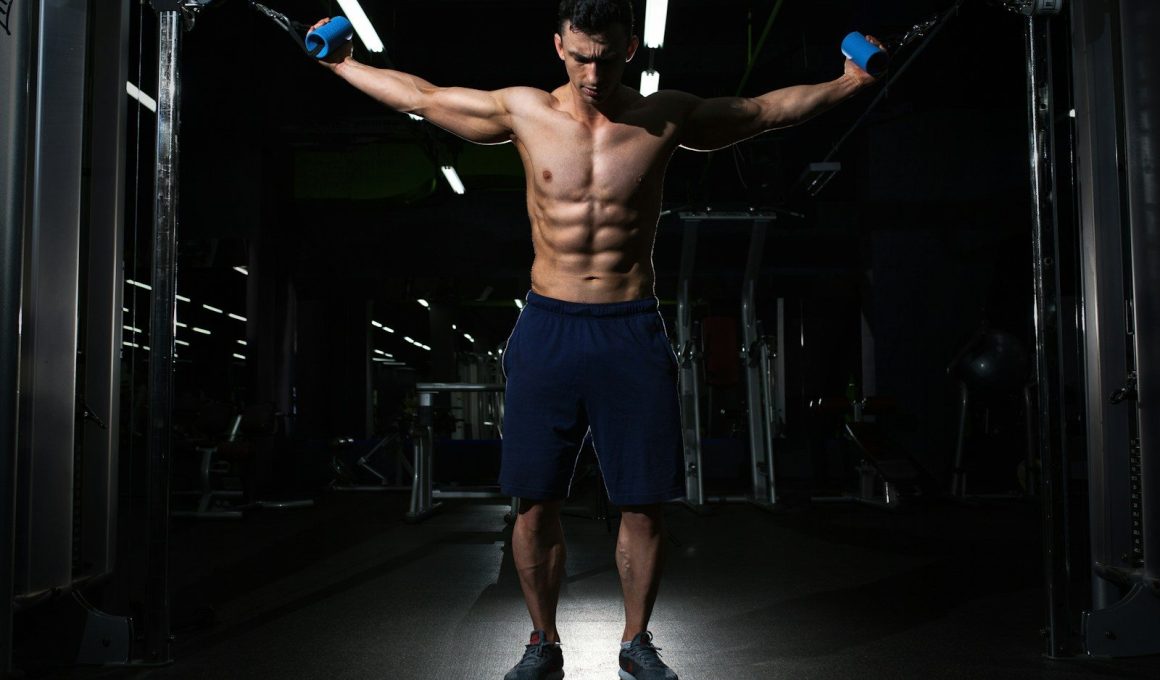 man exercising inside dim room